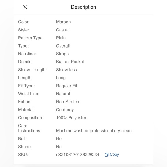 Shein corduroy pocket front Overall Jumpsuit 🌺 - Picture 6 of 6